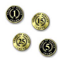 Milestone Pins - Years of Service 1, 2, 3, 4, 5, 10, 15, 20, 25, 30